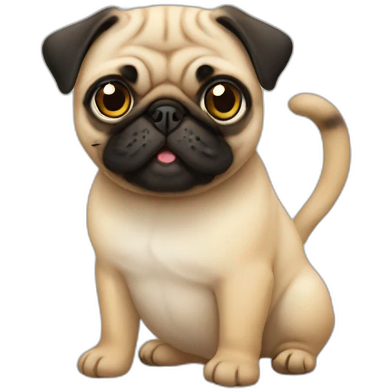pug merged with cat emoji