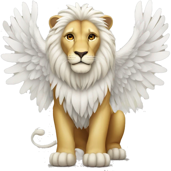 lion with wings and white fur emoji