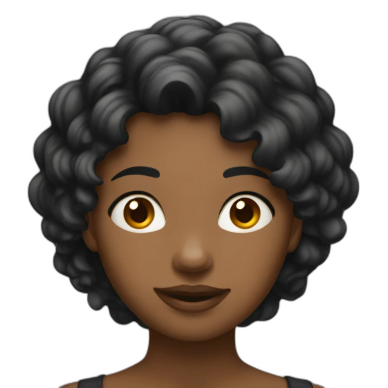 Fille cheveux noir emoji