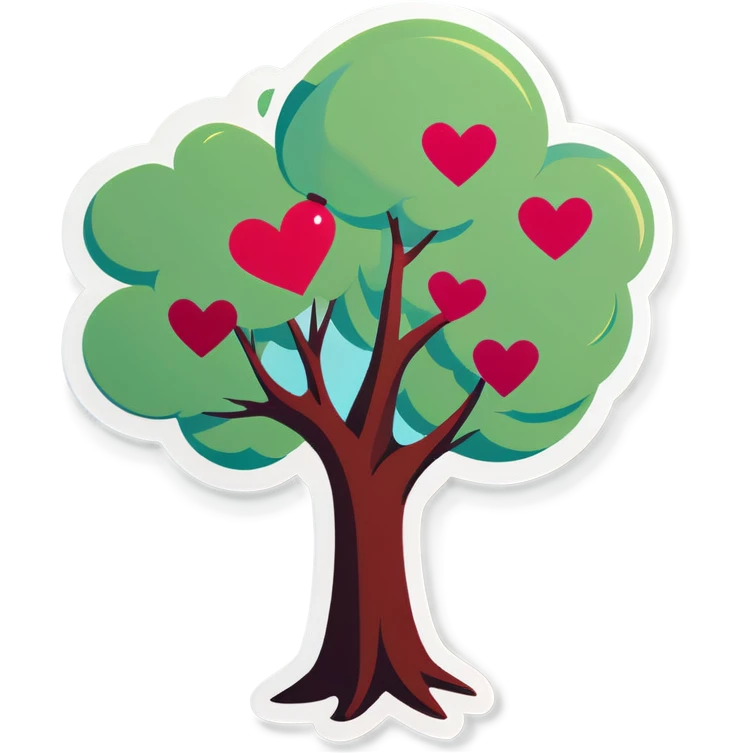 Tree in love emoji