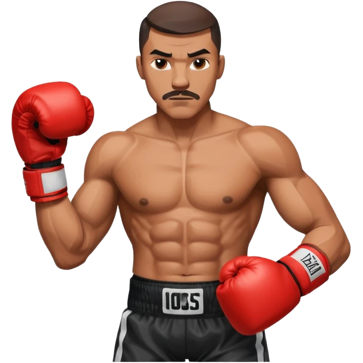 Can you make a man who is a boxer made of completely geometric or cube shaped emoji