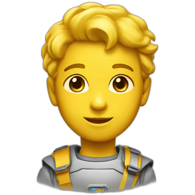 Un jugete amarillo humano con un con un gracpac emoji