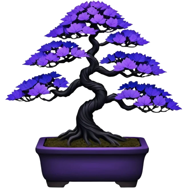  Rustic shiny black-purple fiber optic lights  maple cobalt tiny bonsai  emoji