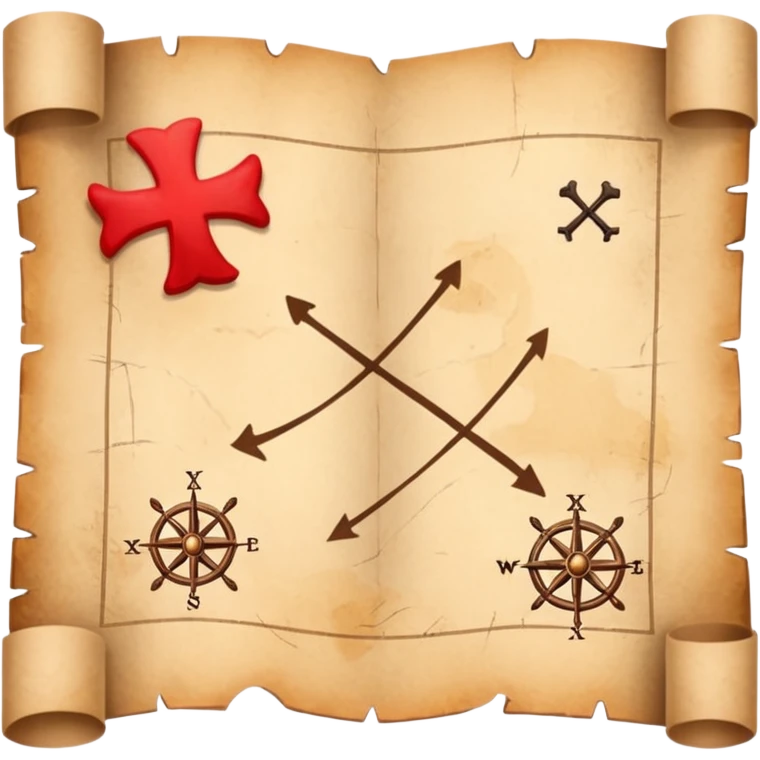 Treasure map with x and red dotted trail emoji
