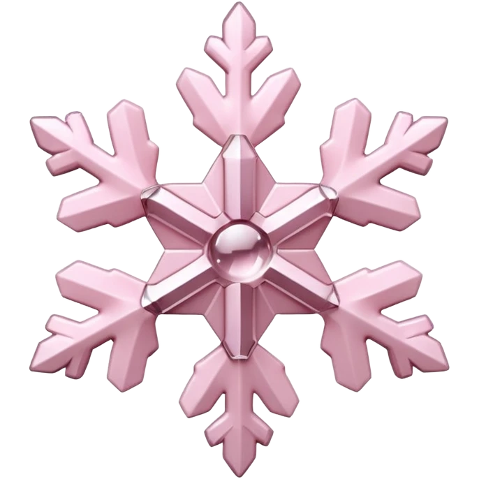 snow flake pale pink 3d glass texture emoji