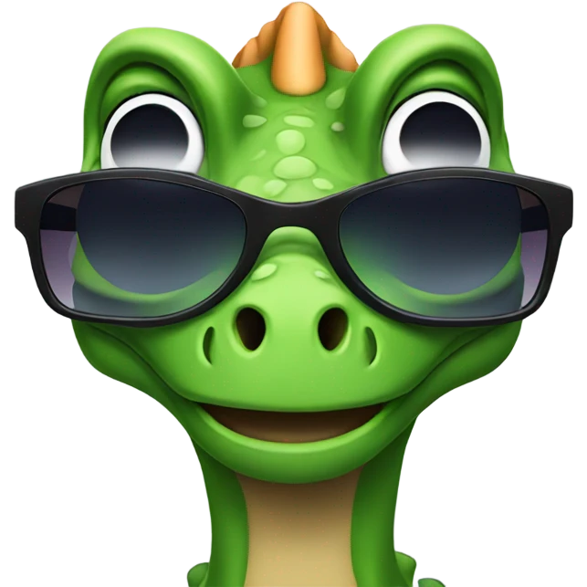 Dinosaur with sunglasses emoji