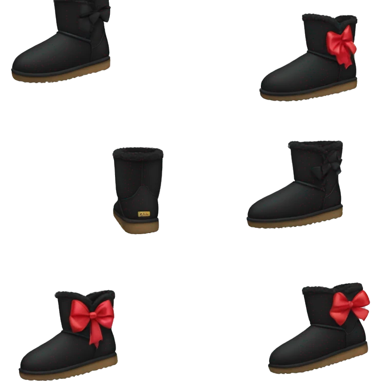 black uggs with bows emoji