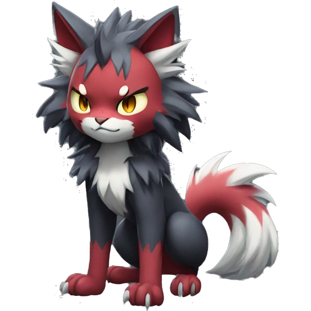  Kawaii Edgy Cool Beautiful Torracat-Zoroark full body emoji