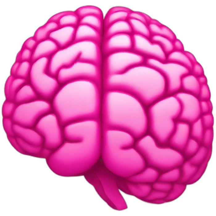 Bright pink brain emoji