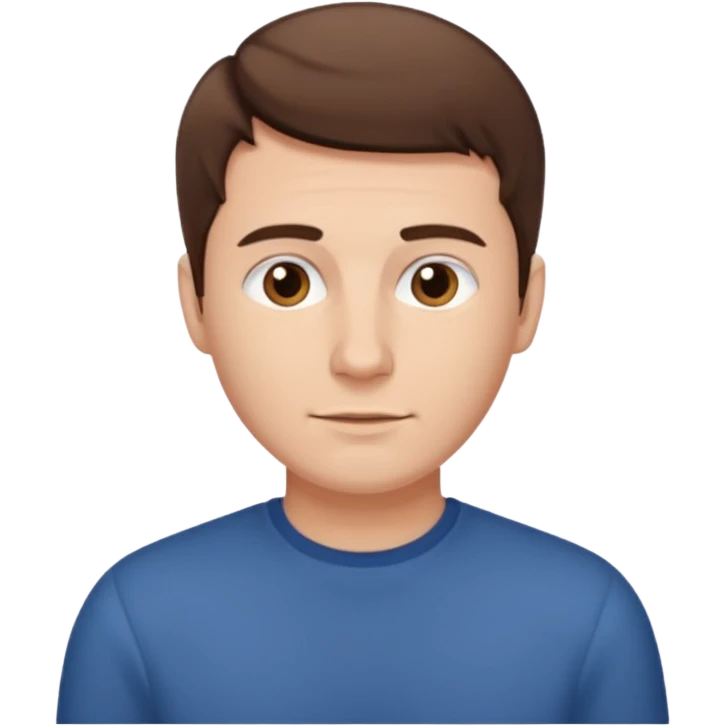 homme cheveux court marron sans barbe emoji