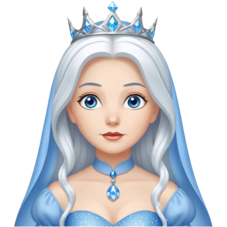 Good Witch of the North from the Wizard of Oz with long white hair, blue eyes, white outfit emoji