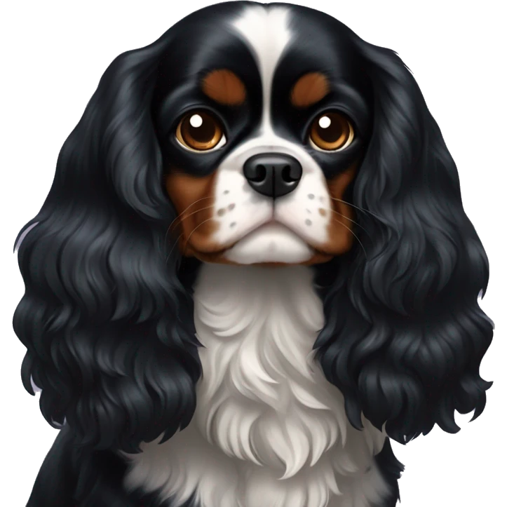 all black Cavalier King Charles spaniel.  emoji