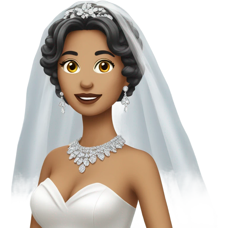 latina bride with silver jewelry emoji