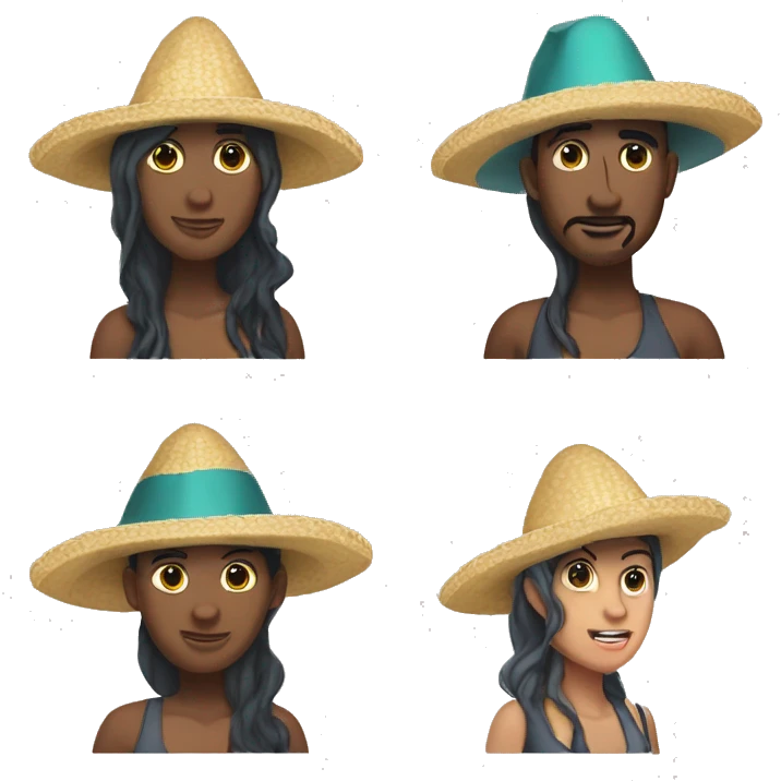 persona con sombrero de tiburon con sirena emoji