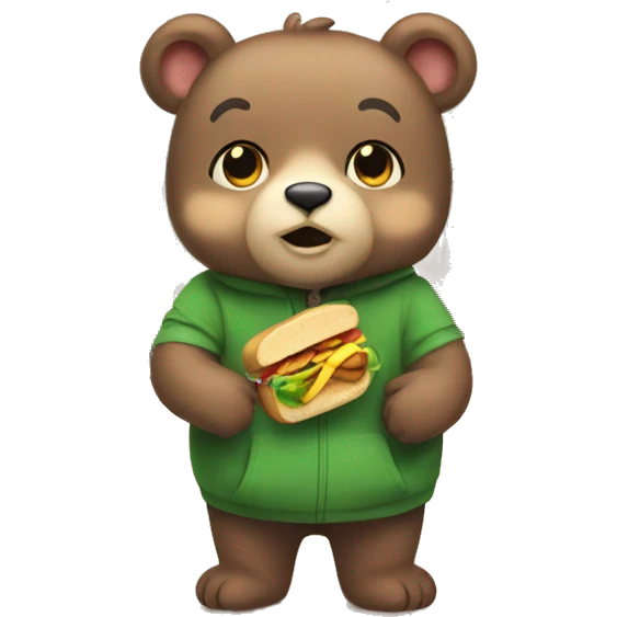 Pretty cute bear with subway  emoji