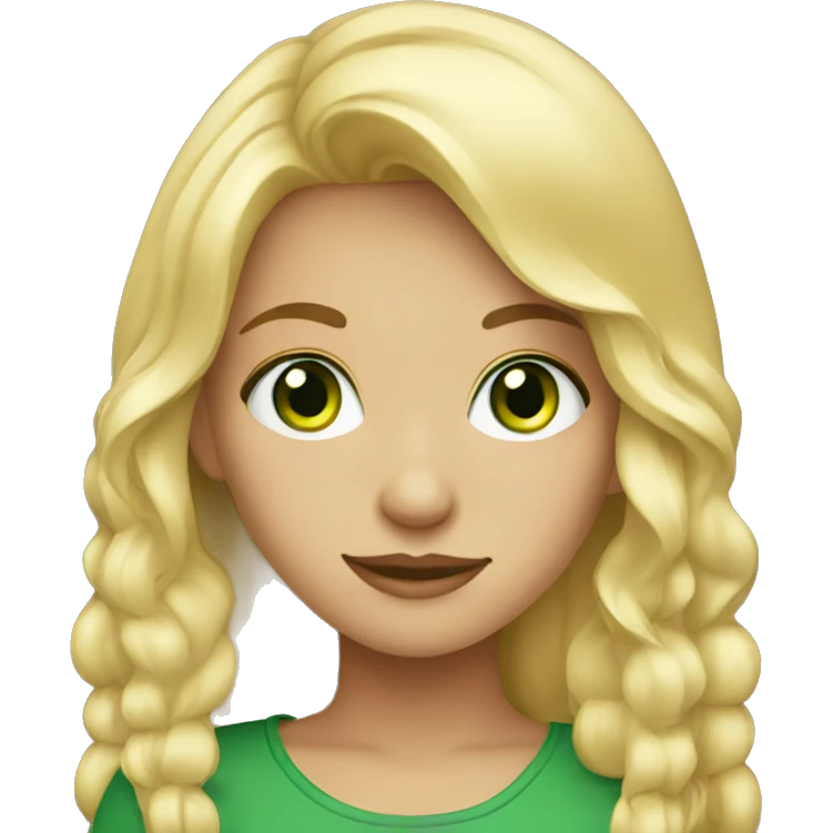 Blonde girl with green eyes  emoji