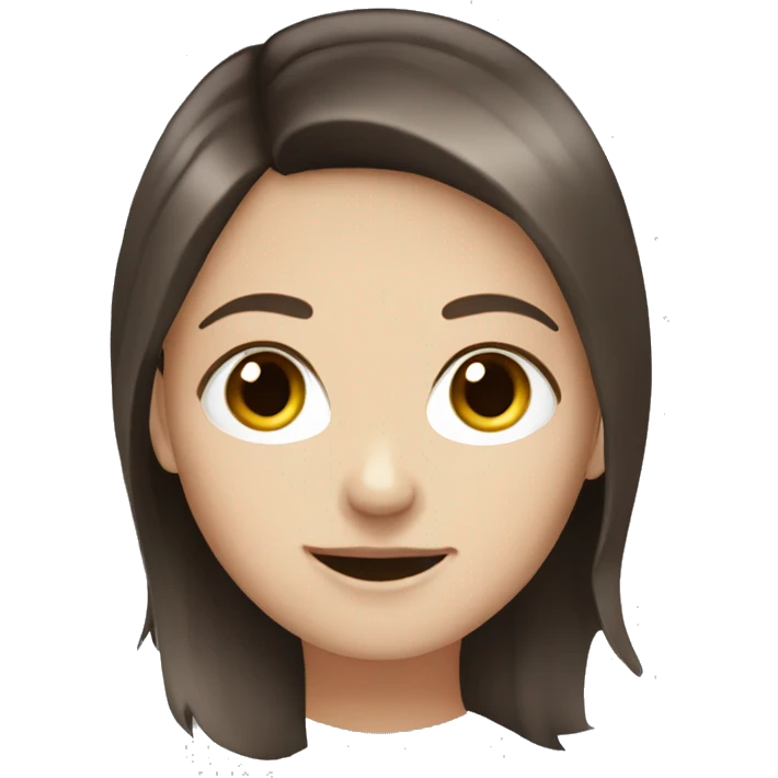 White girl dark brown layered hair emoji  emoji
