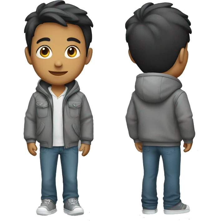 boy with gray jacket emoji