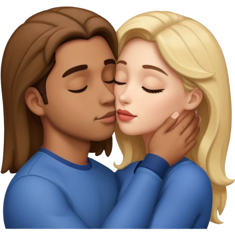 Yo y mi novia dandonos un beso emoji