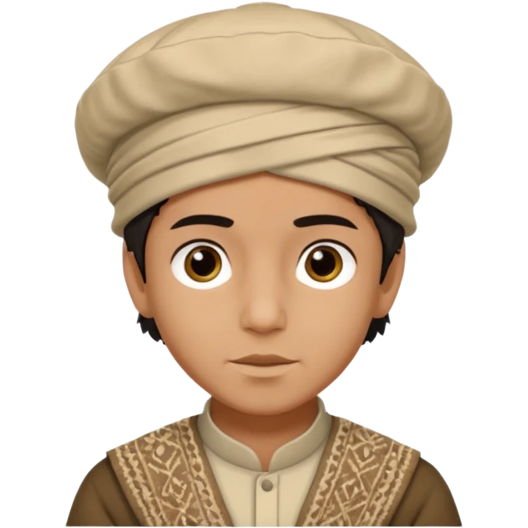 Creat a afghan boy with afghan pacol hat with white Tagore emoji
