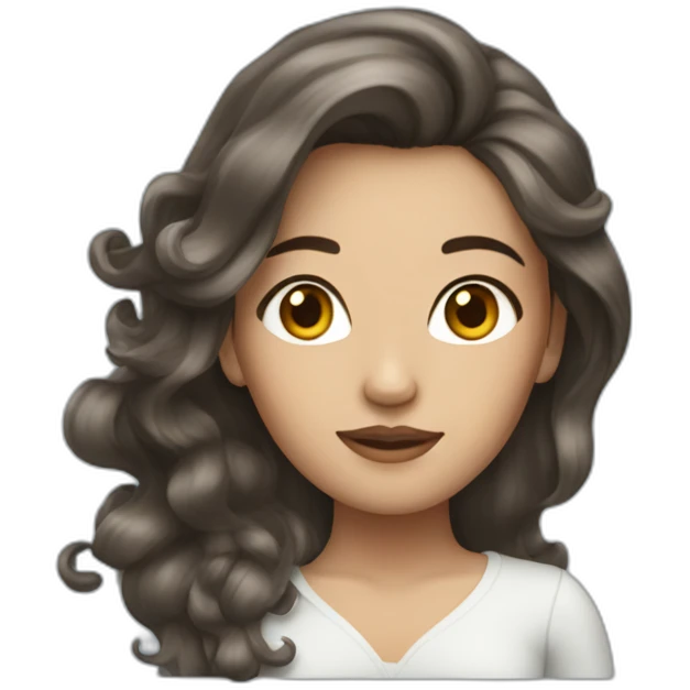 Brunnette woman with marmaid hair emoji