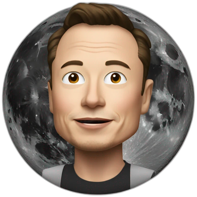 elon musk on moon emoji