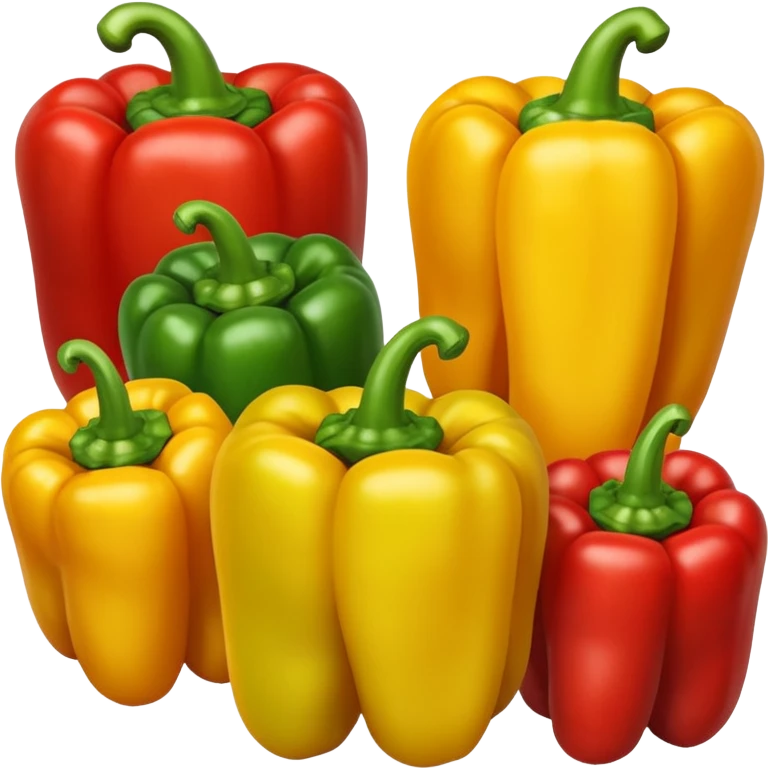mix peppers (uno giallo, uno verde, uno rosso) emoji