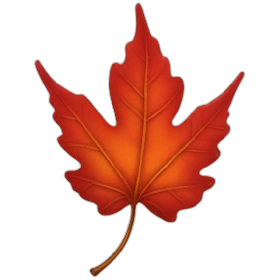 Red autumn leaf emoji
