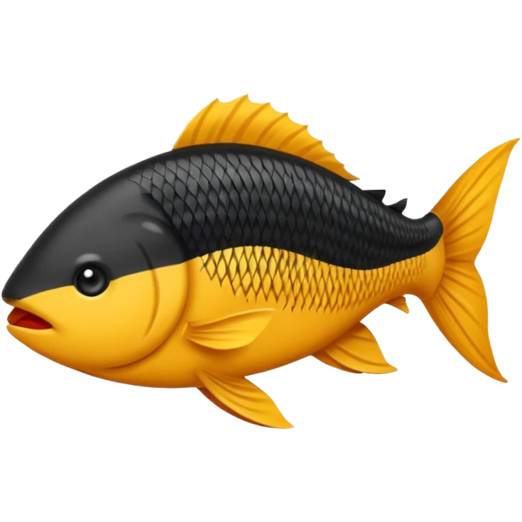 Badannya yang orange ekornya hitam emoji