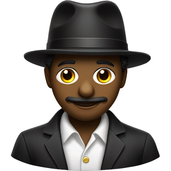 Pessoa PRETA sorrindo e com chapeu de palha emoji