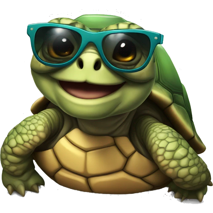 Tortoise with sunglasses  emoji