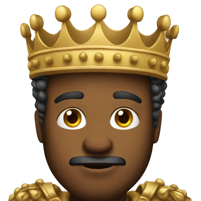 A king with an iPhone emoji