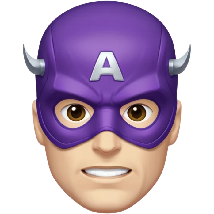 captain america marvel superhero with iconic purple mask headshot emoji