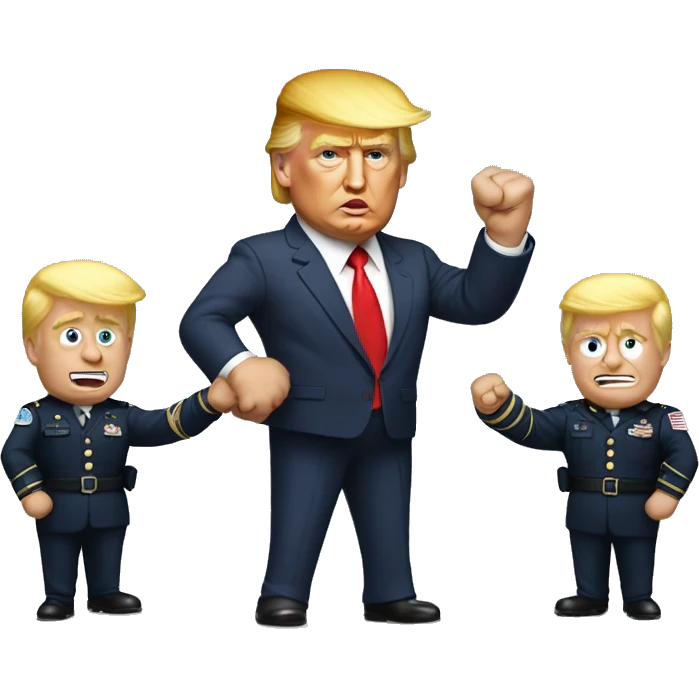 Donald Trump fist bump sorunded by his guards emoji