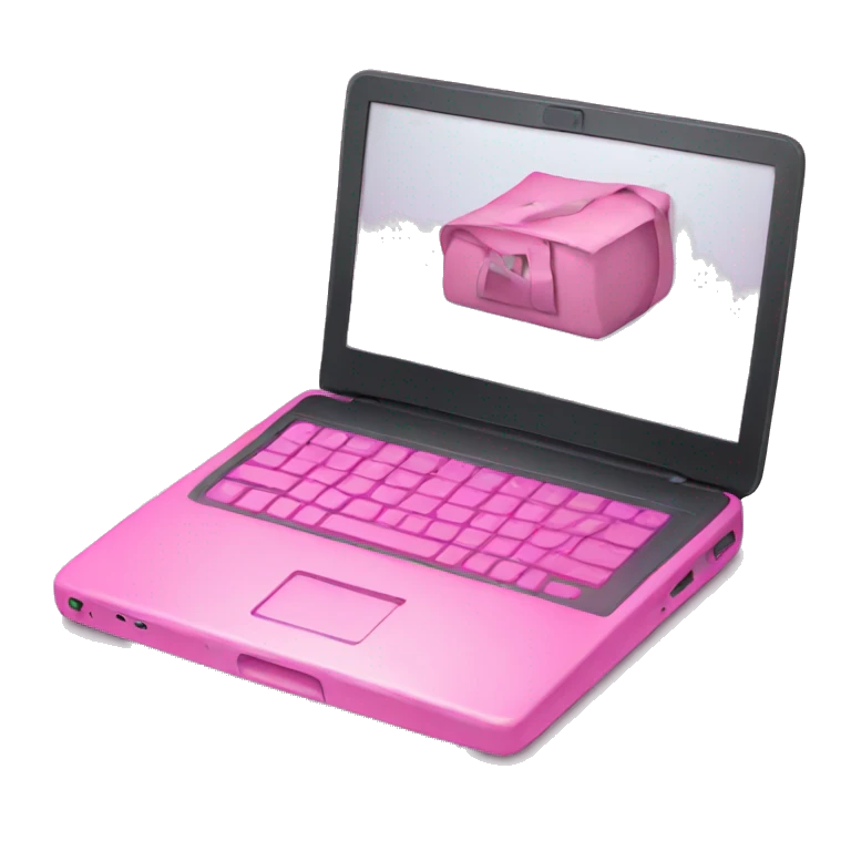 Pink laptop emoji
