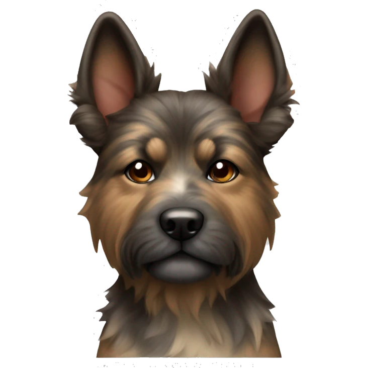 Pointy ears Brindle fluffy Asian dog with brindle fur pointed ears  emoji