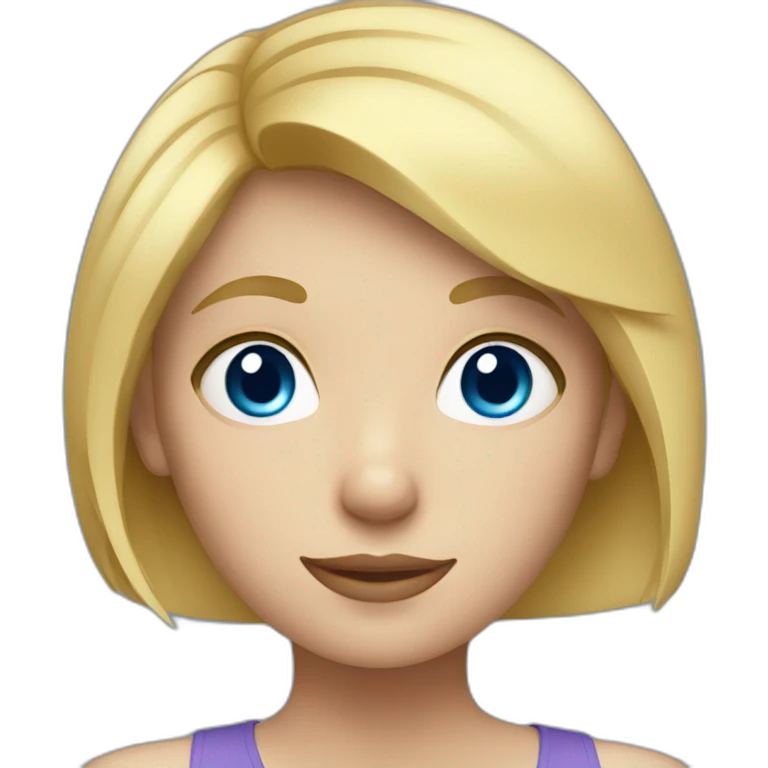 a girl with blue eyes and short blonde hair emoji