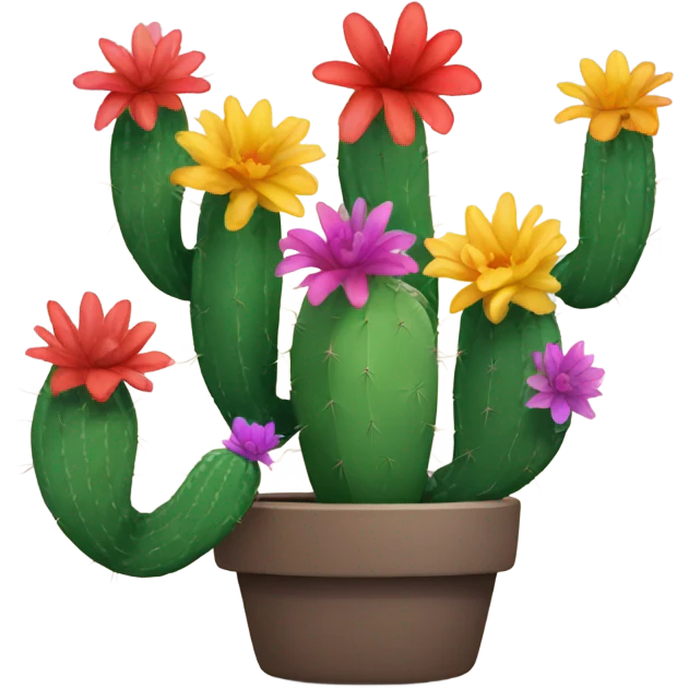 Cactus whit flowers emoji