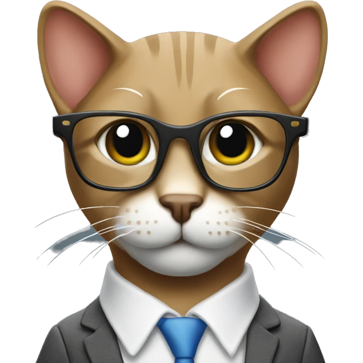 Mulatto hiphop business cat pfp with smart glasses emoji