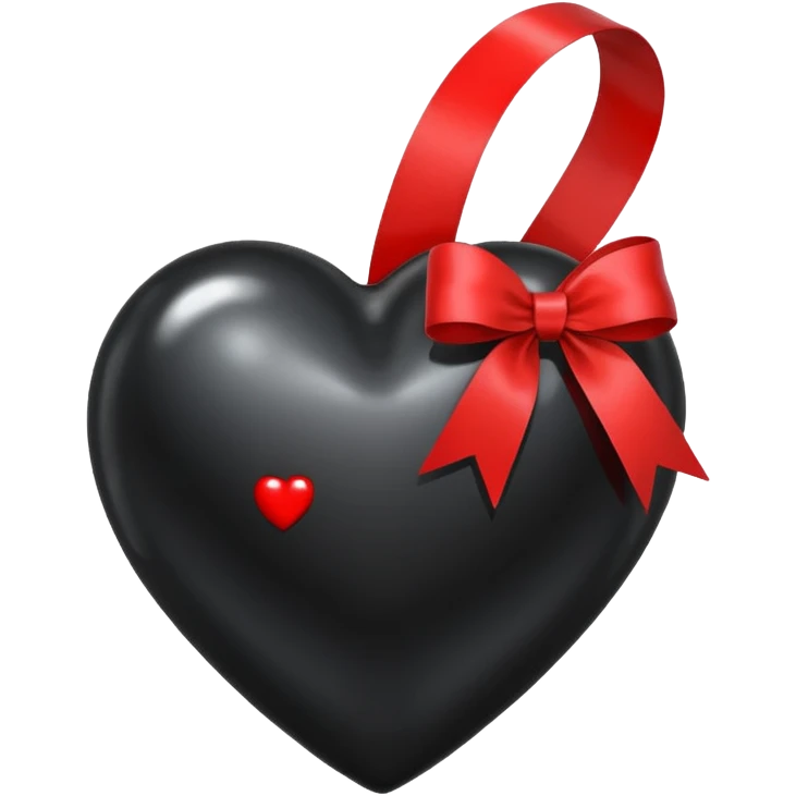 Black heart with ribbon emoji