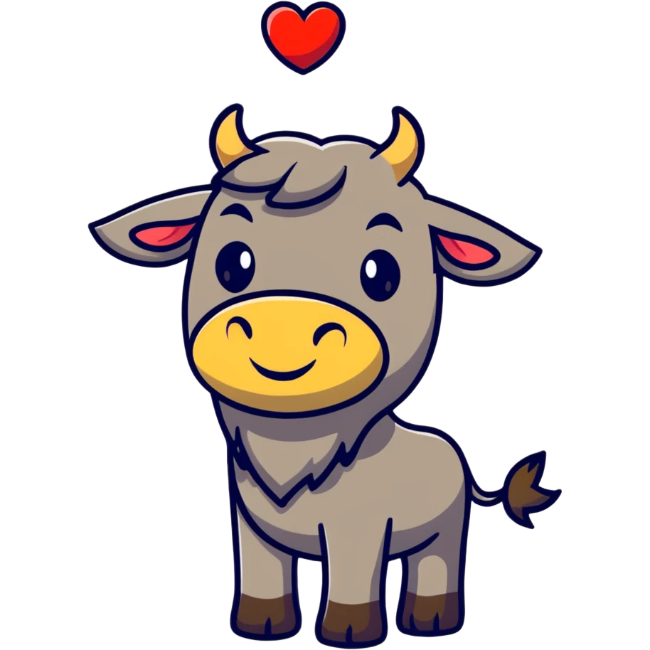 gnu with hearts, expressing love emoji