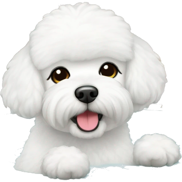 bichon frise in a spa emoji