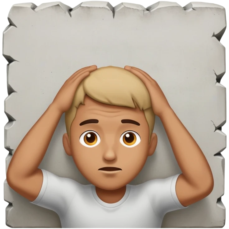 A man beating his head on the wall emoji