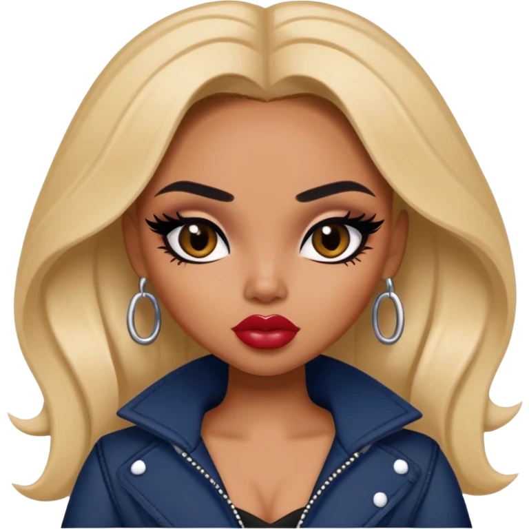 arabian, pretty lips, clothes, medium skin,  dark bl, pretty bratz baddie, black eyeliner emoji