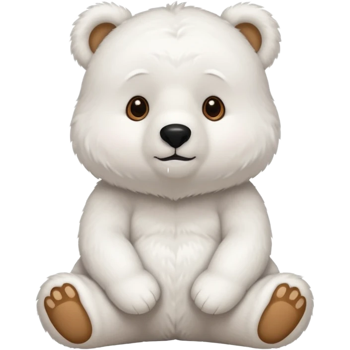 a cute sitting white bear emoji