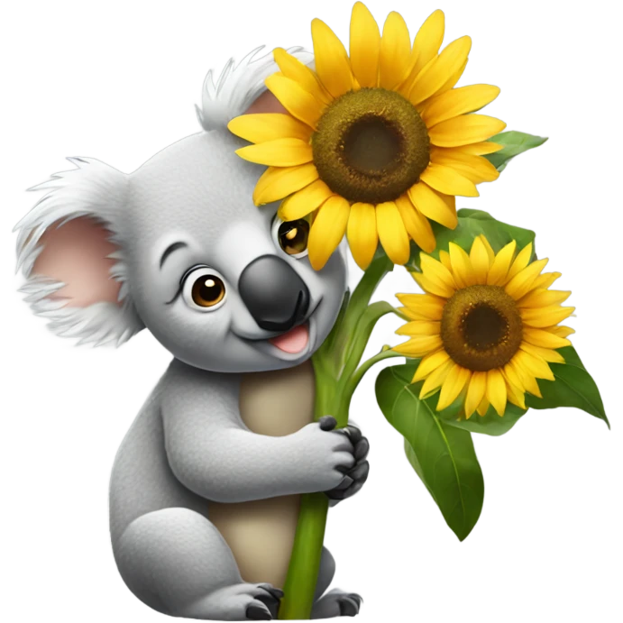 Koala kissing a sunflower emoji