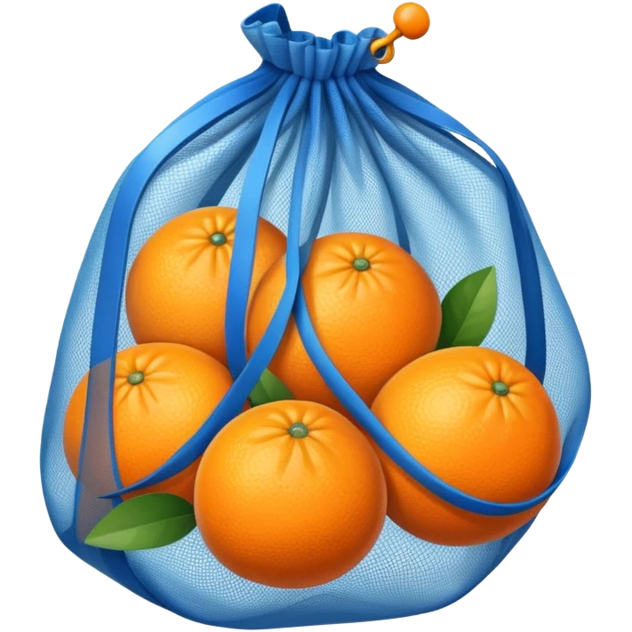 oranges in blue mesh bag emoji