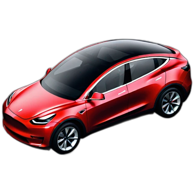 tesla model Y，isometric view emoji