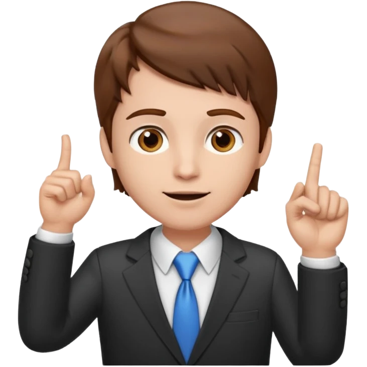 mach mir einen Trader der an der Börse arbeitet der so mit dem Finger nach oben zeigt. Mit braunen haaren emoji