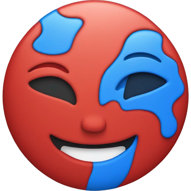 Blue “V” and red “V” stacked on top of one another emoji